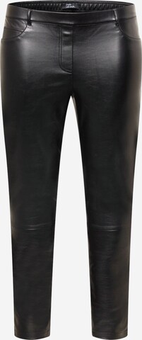 SAMOON Skinny Pants in Black: front