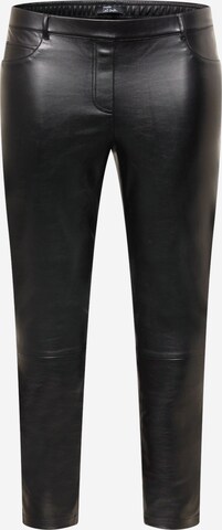 SAMOON Skinny Broek in Zwart: voorkant