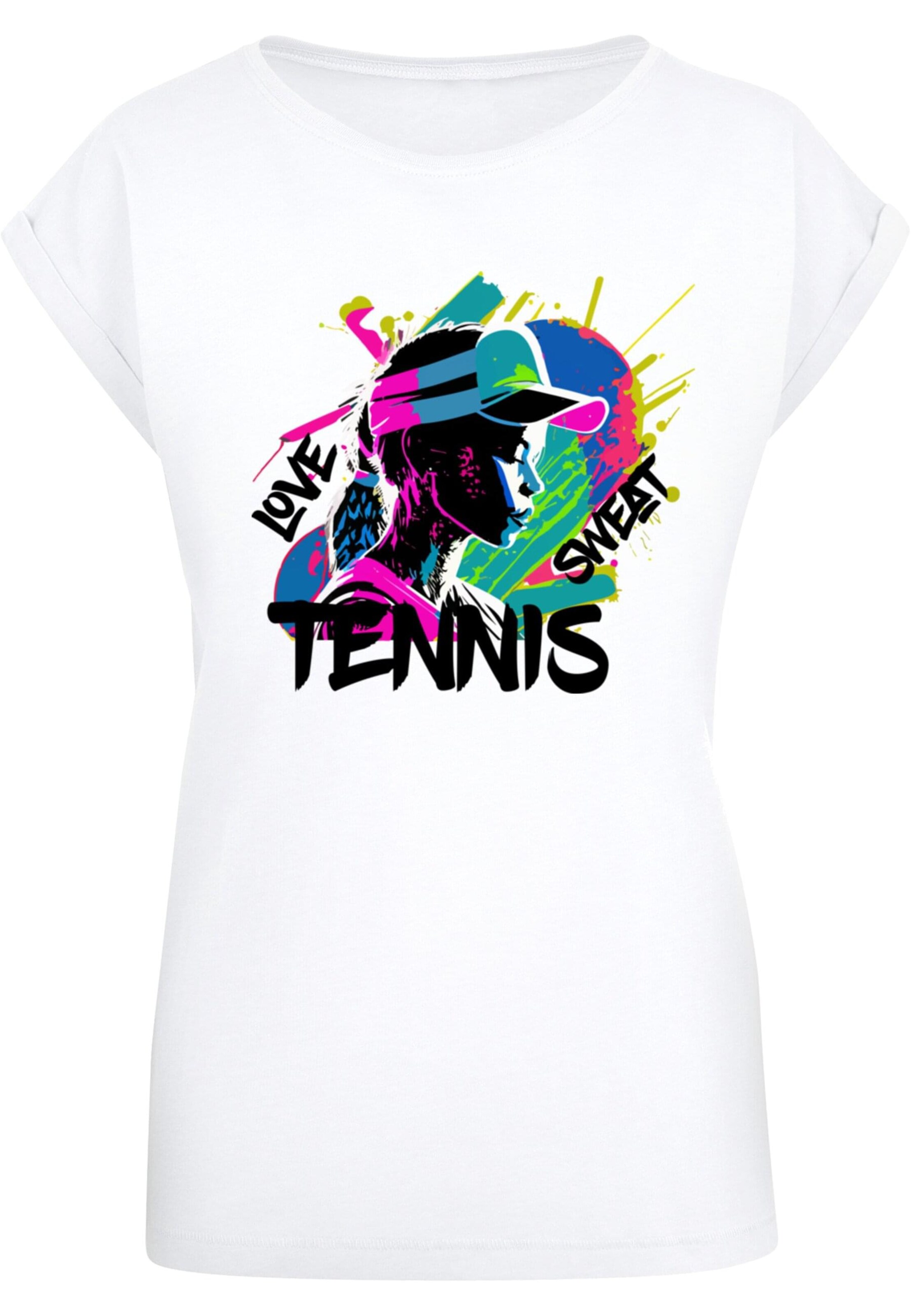Merchcode Majica 'Tennis Love, Sweat' | bela barva: sprednja stran