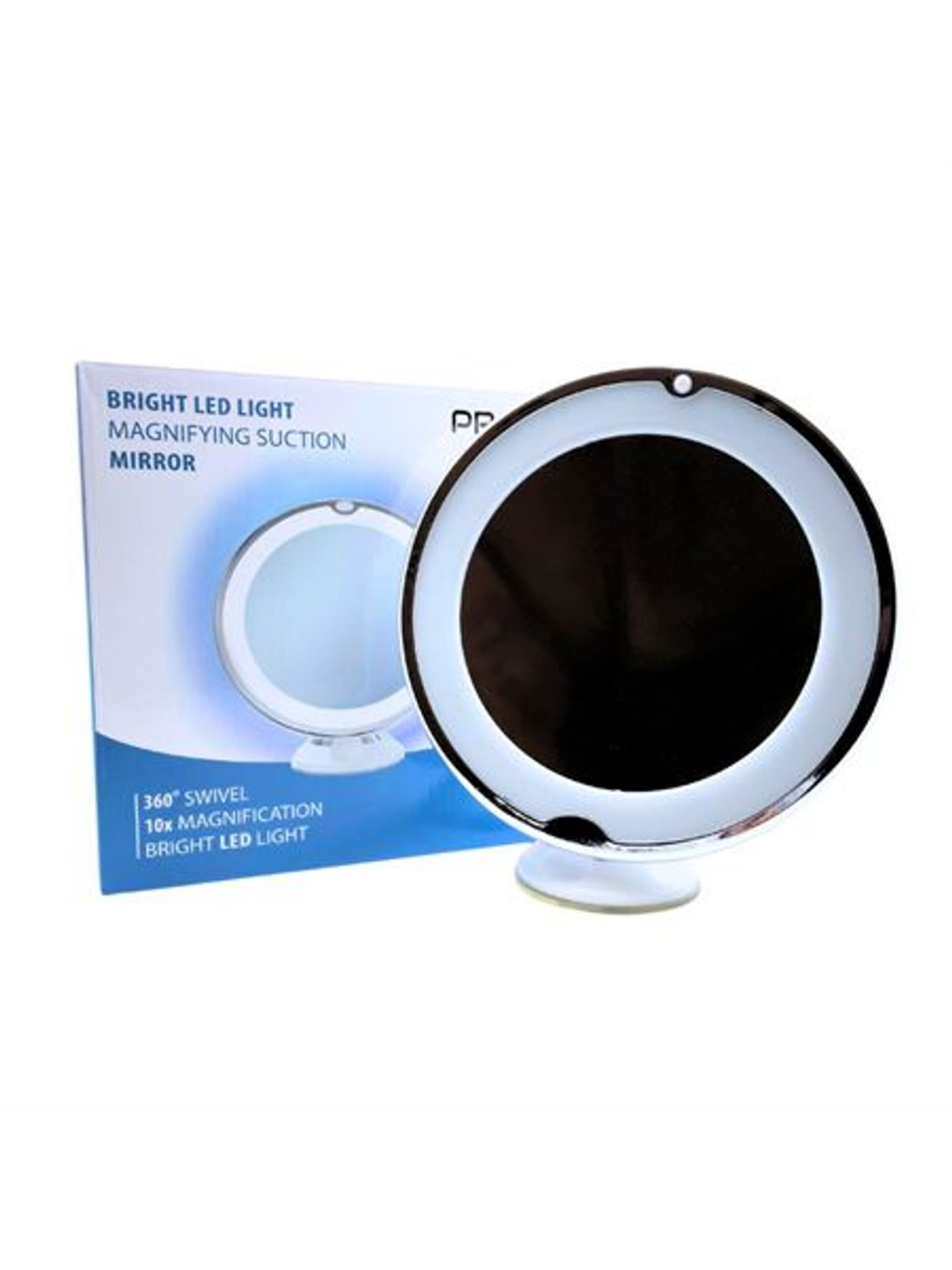 Boîte à bijoux 'PRO BEAUTY Badeværelsesspejl med LED-lys og sugekop – 10x forstørrelse, Ø17 cm, hvid' UNIQ Beauty en blanc