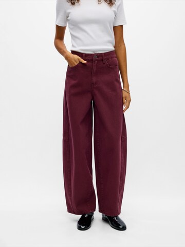 OBJECT Barrel Jeans 'OBJMOJI ELSA' in Red: front