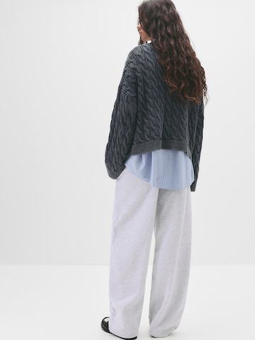 Pull&Bear Wide leg Broek 'PACIFIC' in Grijs