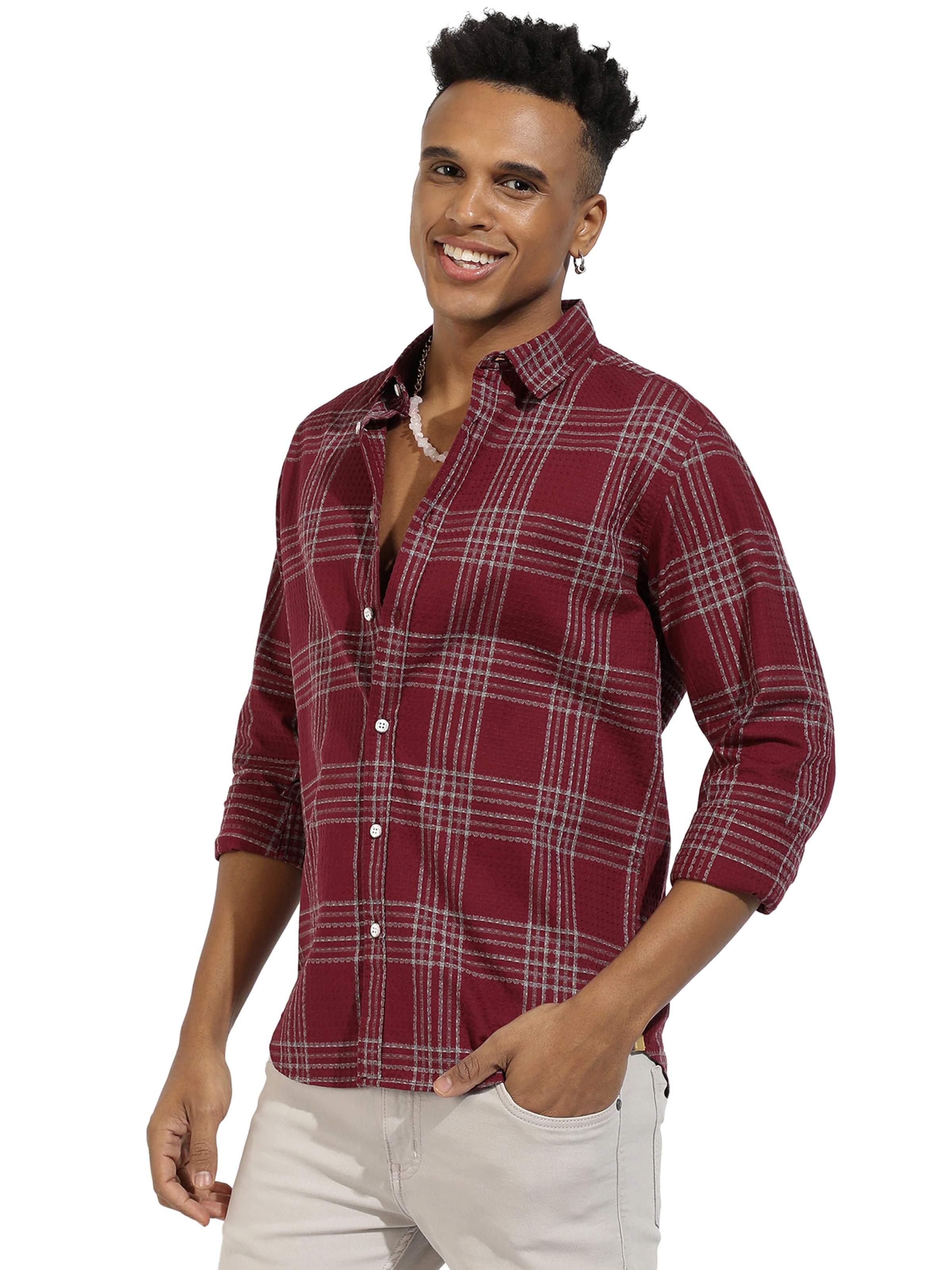 Campus Sutra Regular fit Πουκάμισο 'Kian' σε κόκκινο