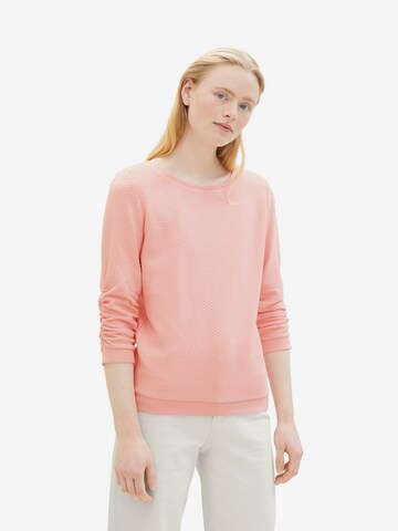 Sweat-shirt TOM TAILOR DENIM en rose : devant