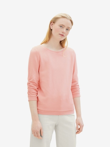 TOM TAILOR DENIMSweater majica - roza boja: prednji dio