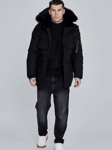 SikSilk Winter Jacket 'Parka' in Black
