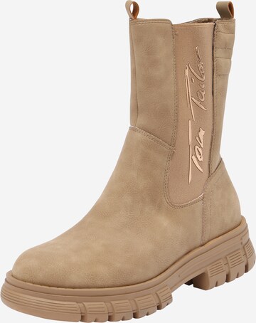 TOM TAILOR Ankle Boots in Beige: front