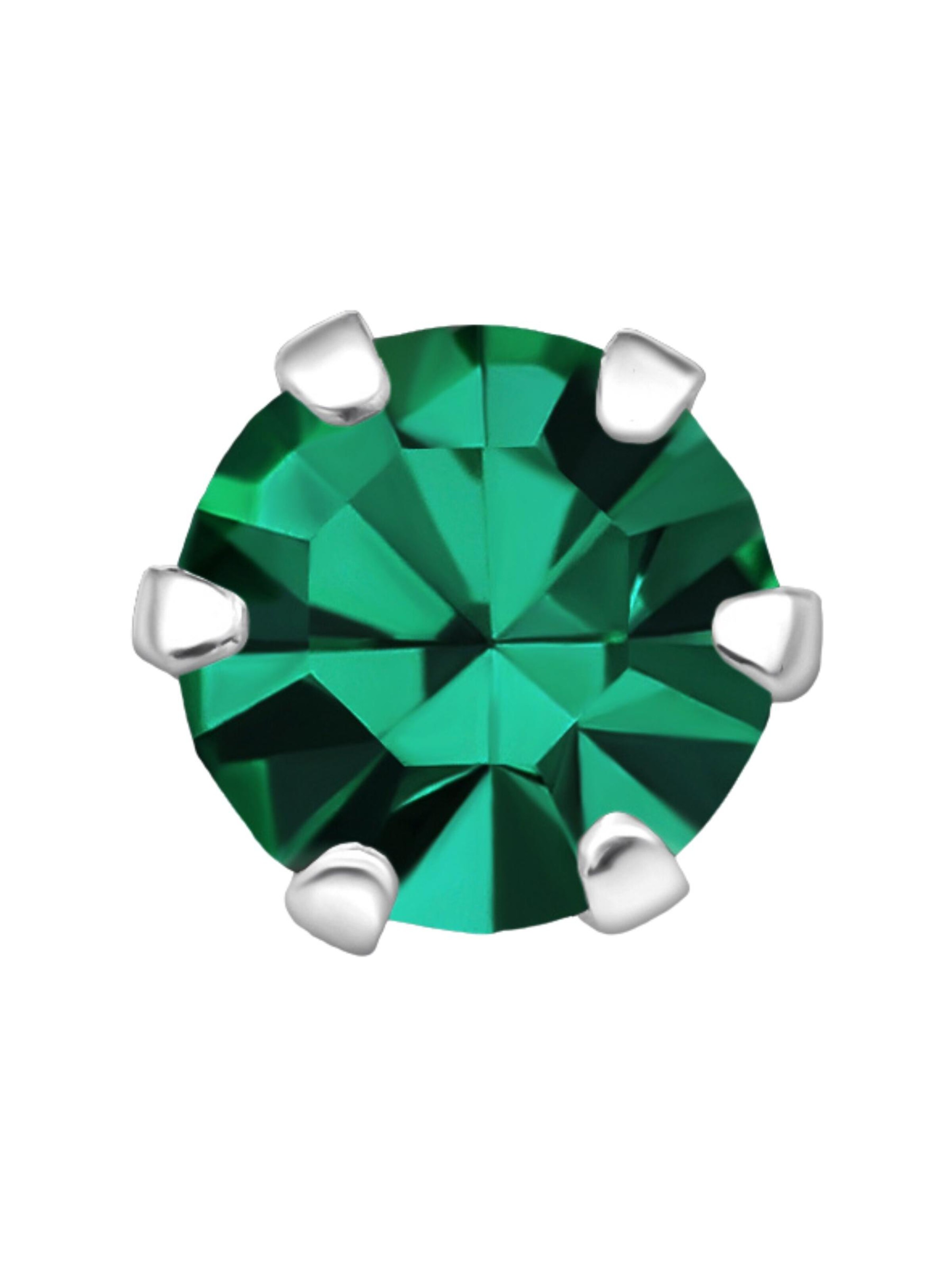 Boucles d'oreilles 'Silberne Runde 5 mm Ohrstecker mit Kristallen' Maxte en vert
