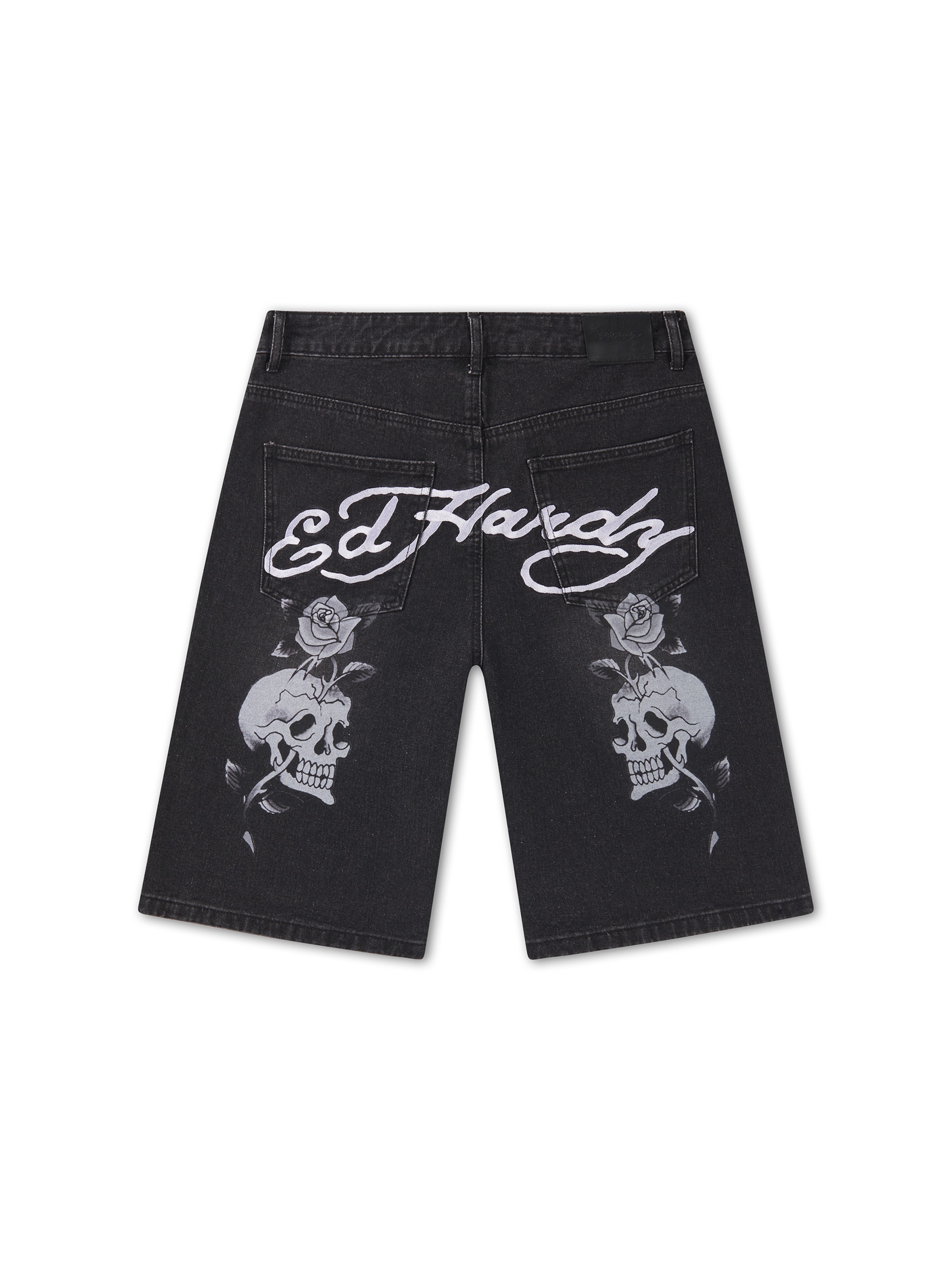 Ed Hardy Loosefit Τζιν 'Skull Rose' σε μαύρο