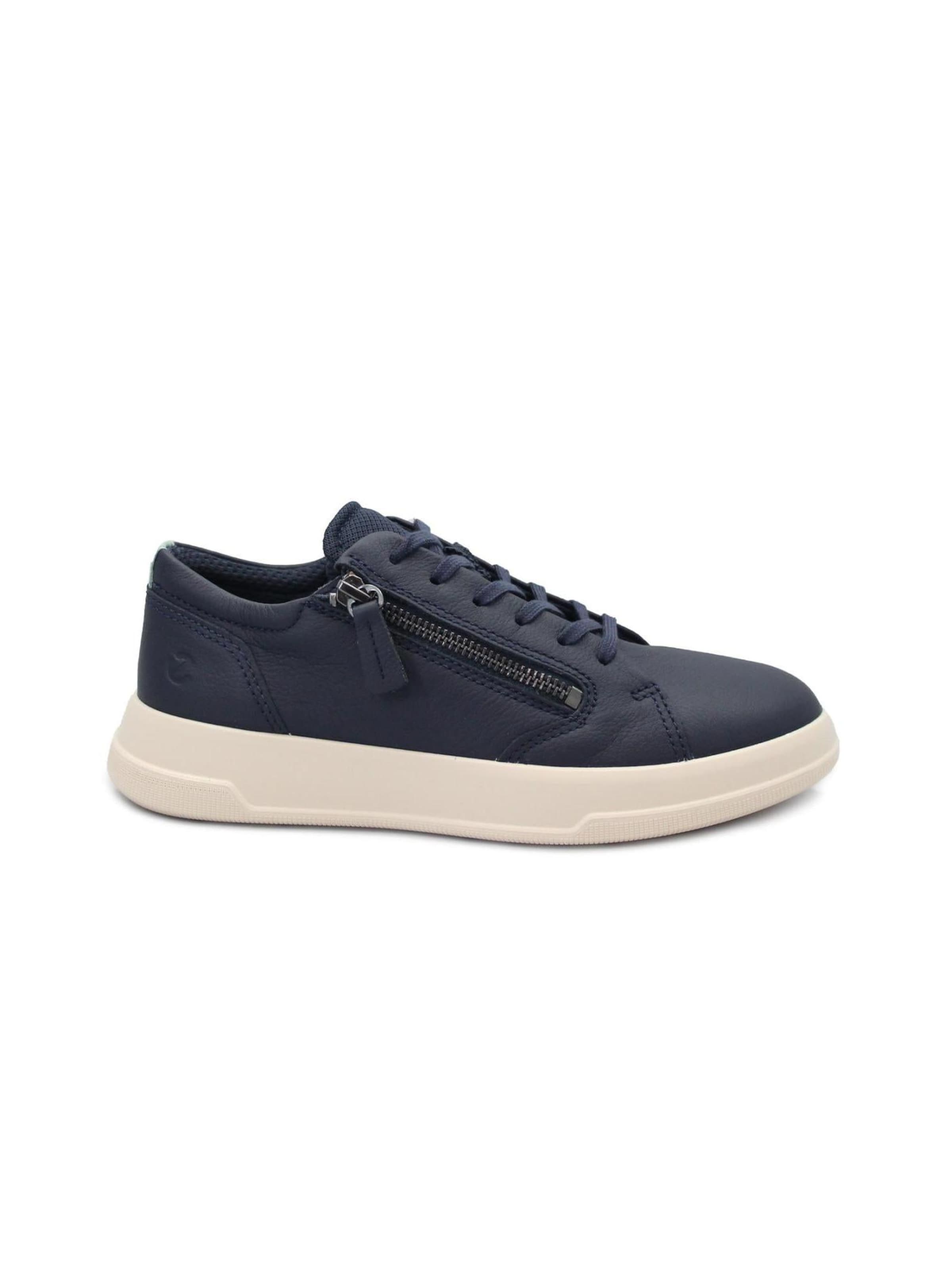 Sneaker bassa 'ECCO MOVE W 223813 blu marine scarpe donna sneakers pelle lacci zip' di ECCO in blu: frontale