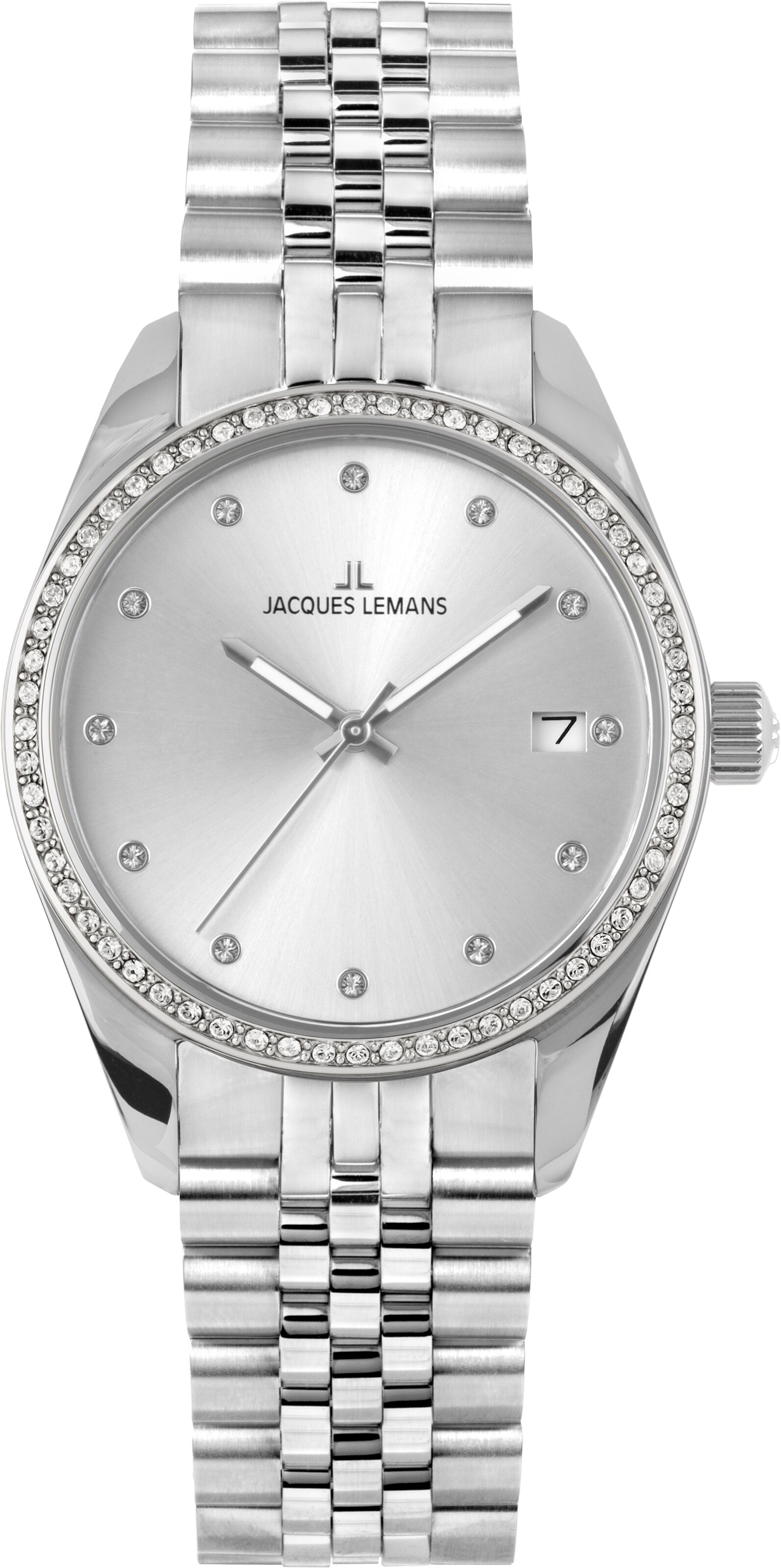 Jacques Lemans Analoguhr in Silber: Vorderseite