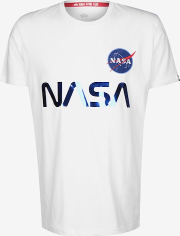 ALPHA INDUSTRIES Shirt 'NASA' in White: front