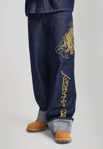 Ed Hardy Loosefit Džíny – modrá: přední strana