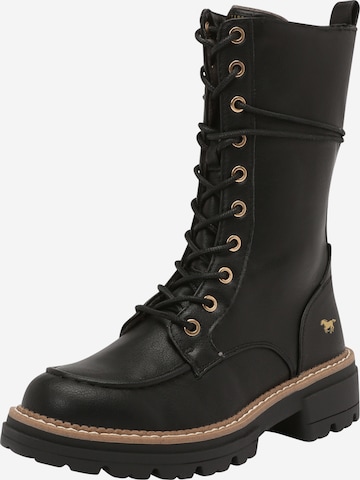 MUSTANG Lace-Up Boots in Black: front