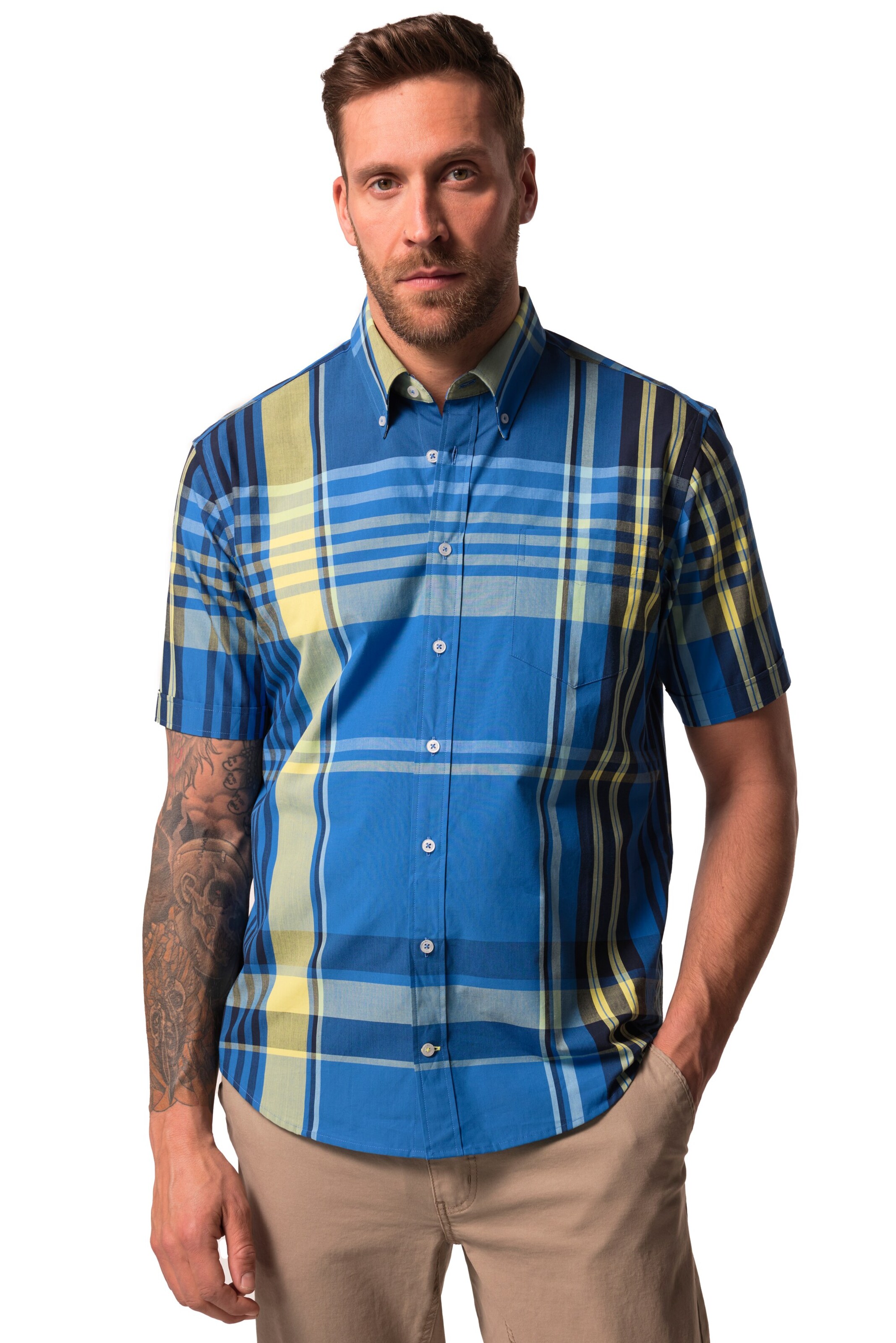 JP1880 Regular Fit Hemd in Blau: Vorderseite