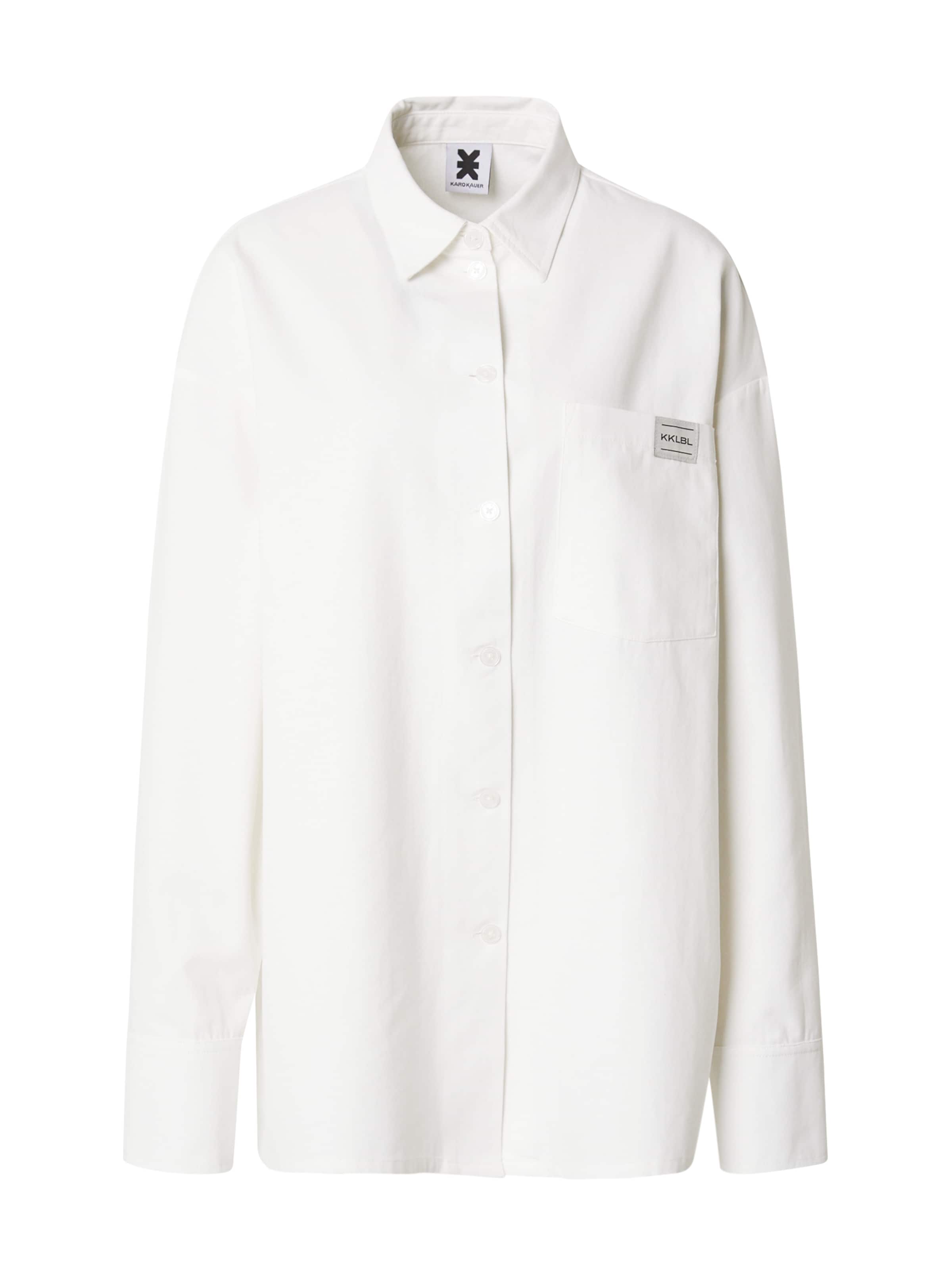 Karo Kauer Bluse in Weiß: Vorderseite