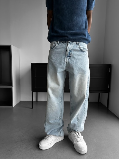 Kleidermafia Jean 'Relax Fit Line Jeans - Light Blue' en 30 en bleu clair, Vue avec produit