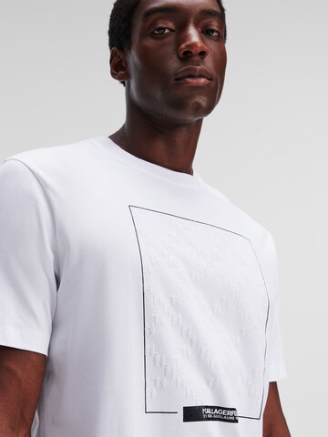 T-Shirt ' Monogram Flock ' Karl Lagerfeld en blanc