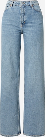Monki - Perna larga Calças de ganga em azul: frente