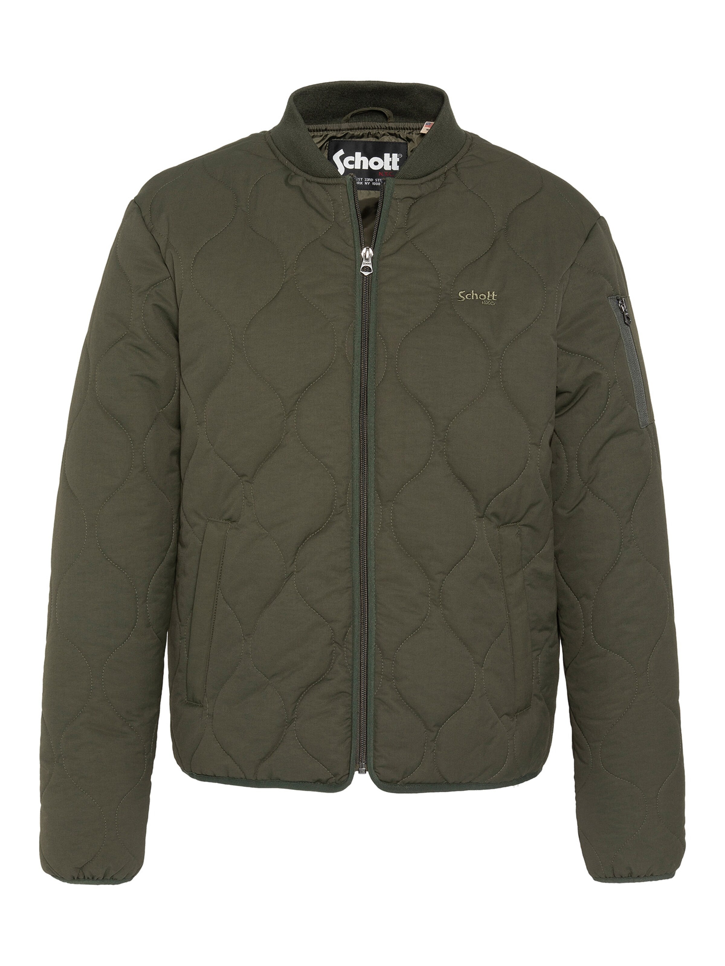 Schott NYC Between-Season Jacket in Green: front