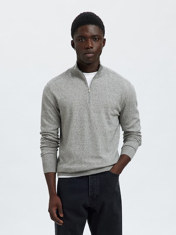 Coupe regular Pull-over 'SLHBERG' SELECTED en gris : devant
