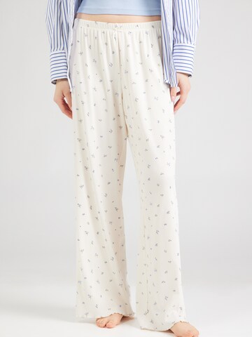 Hunkemöller - Pantalón de pijama 'Daisy' en blanco: frente