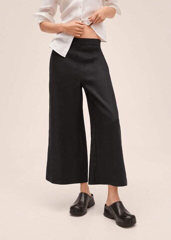 MANGO Wide leg Pleated Pants 'Lote' in Black: front