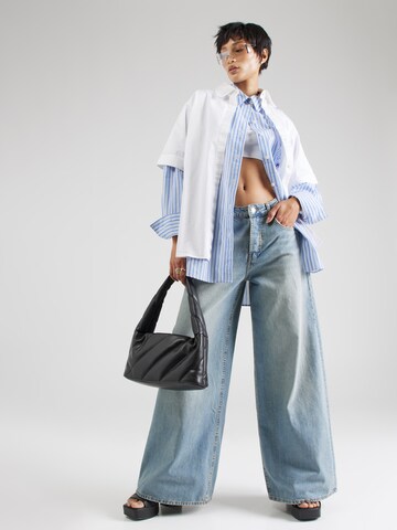 Gina Tricot Wide Leg Jeans in Blau