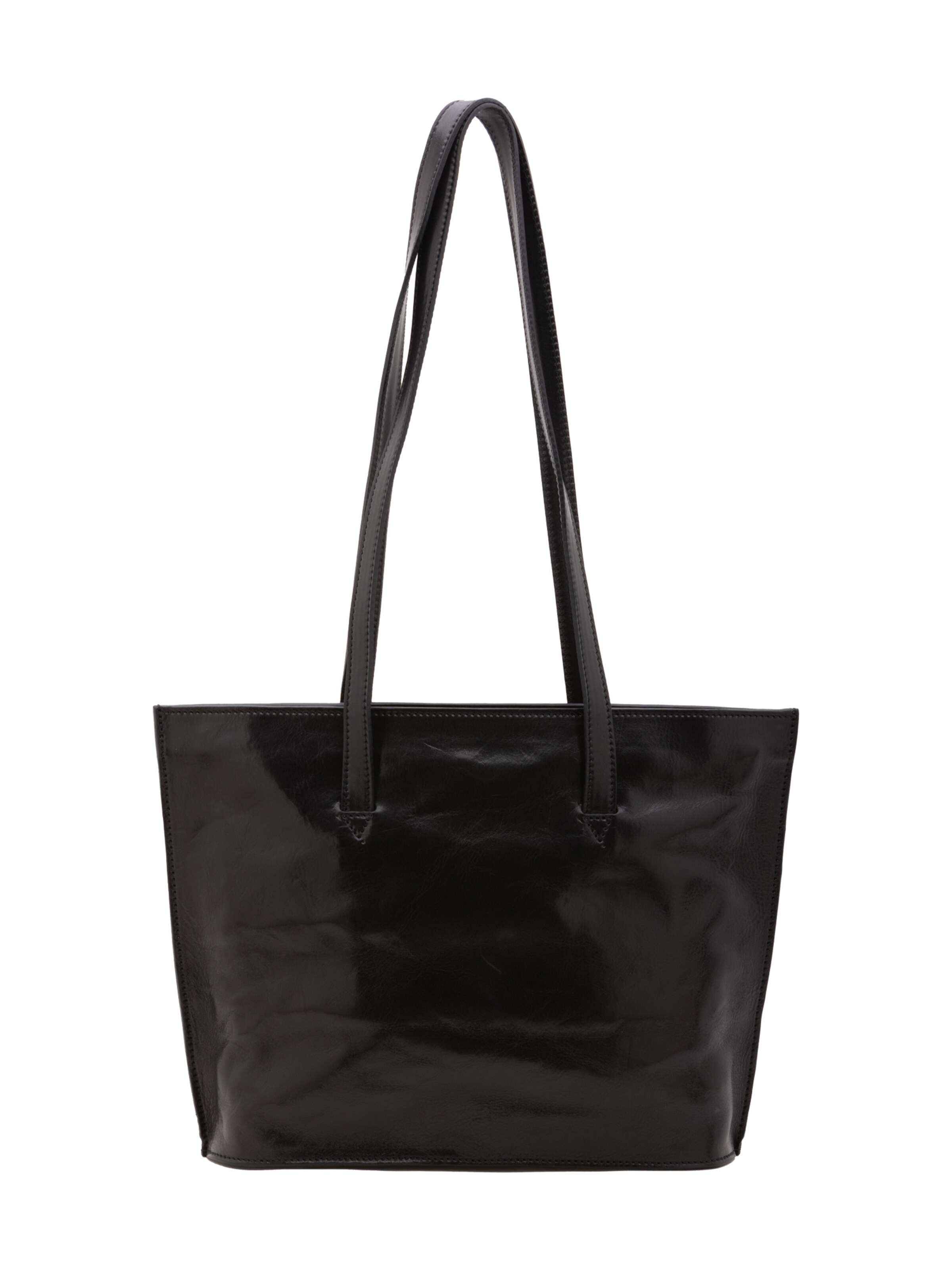 Borsa a spalla 'Borsa a Spalla Donna Pelle Vacchetta - Chiusura Zip Made in Italy' di I Fratelli in nero: frontale