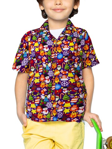 King Kameha Regular Fit Hemd 'Christmas Allover' in Lila: Vorderseite