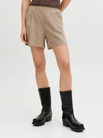 JJXX Wide Leg Bukser med lægfolder i brun: forside