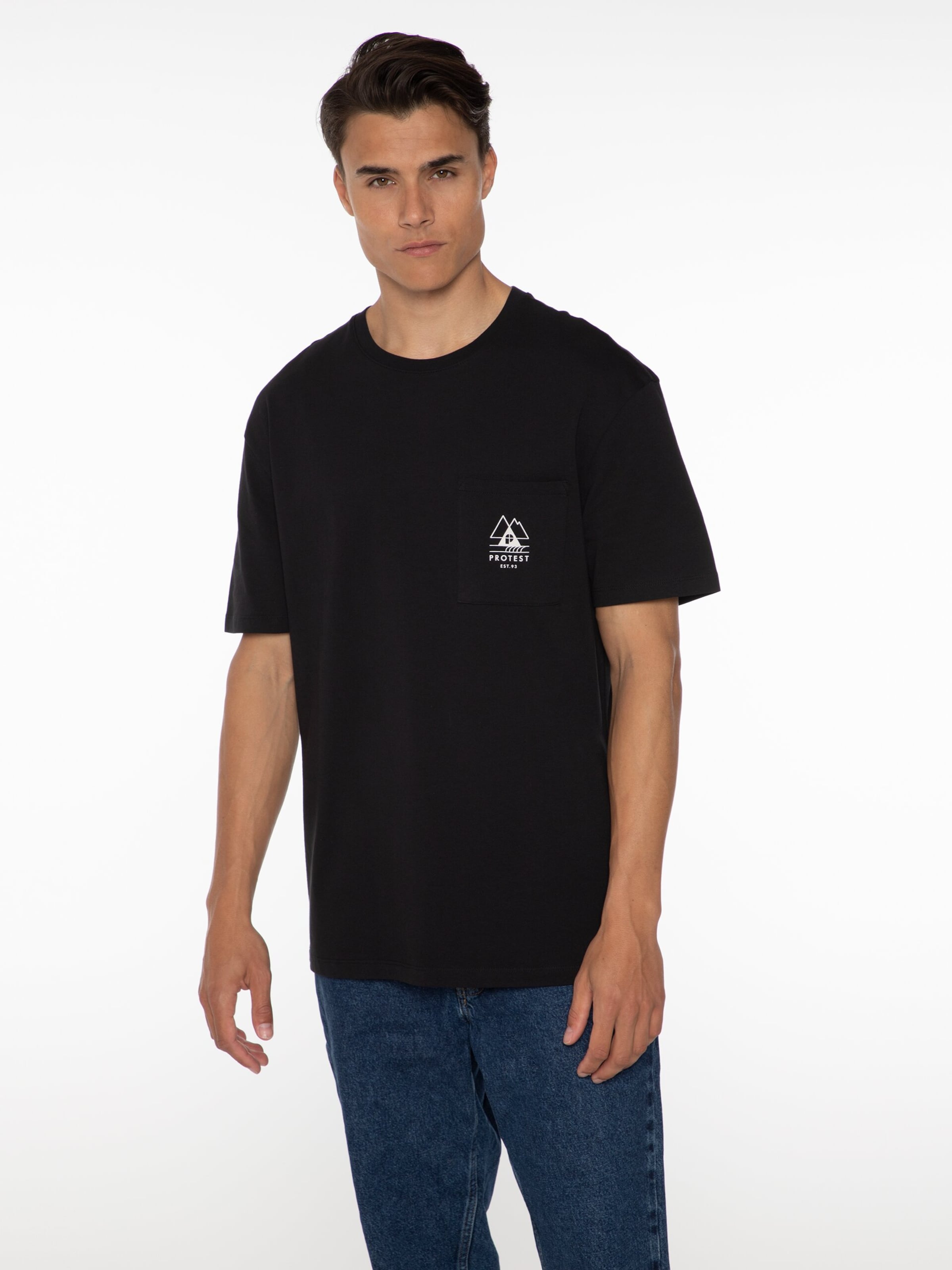 T-Shirt 'ISIAH' PROTEST en noir : devant