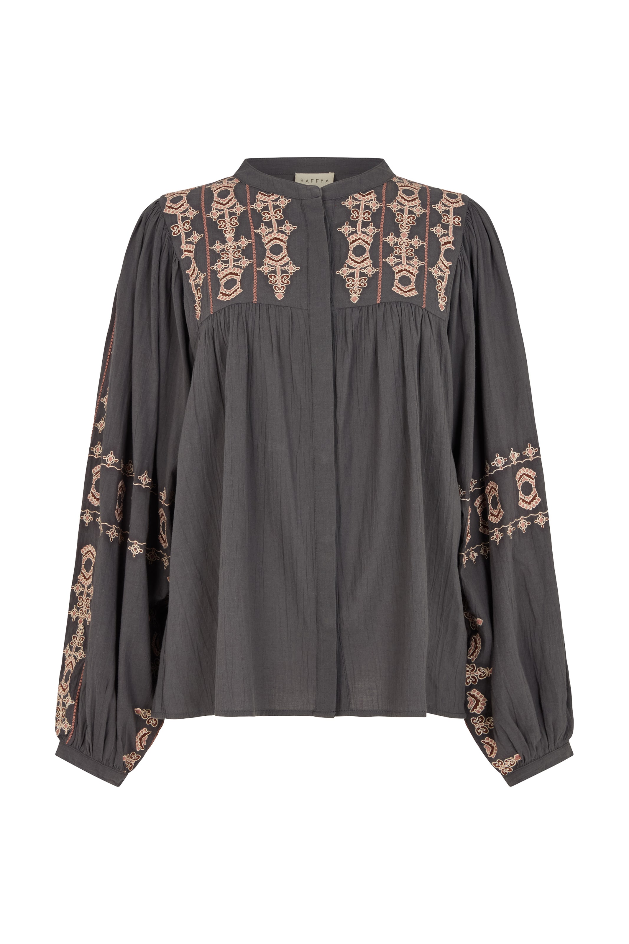 RAFFYA Blouse 'Demi' in Light brown / Grey / Rose, Item view