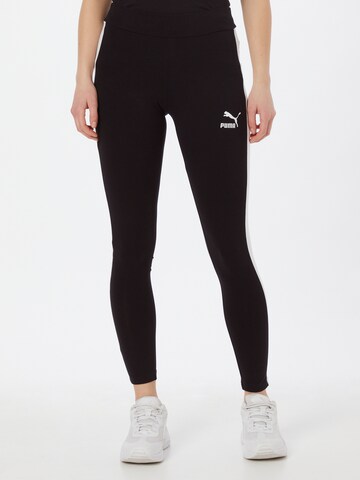 PUMA Skinny Sportbroek in Zwart: voorkant