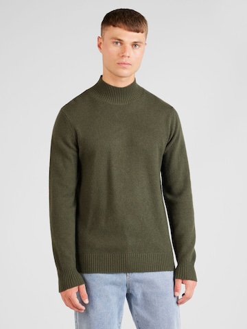 SELECTED HOMME Пуловер 'NEW COBAN' в зелено: отпред