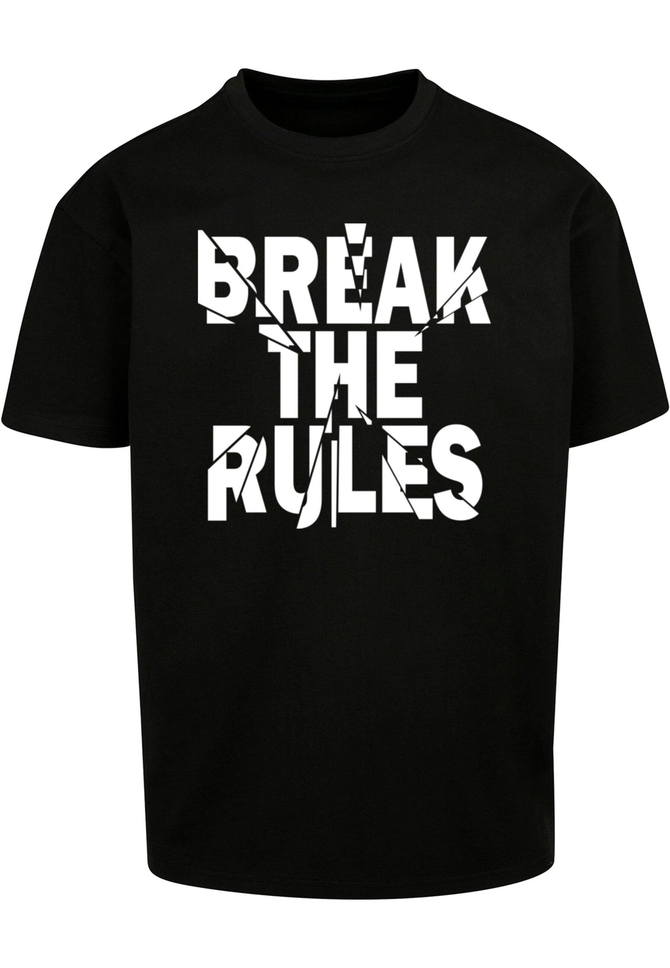 Merchcode Shirt 'Break The Rules 2' in Zwart: voorkant