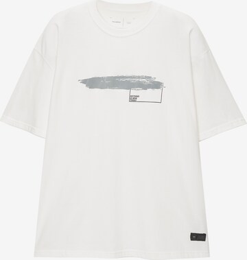 T-Shirt Pull&Bear en blanc : devant