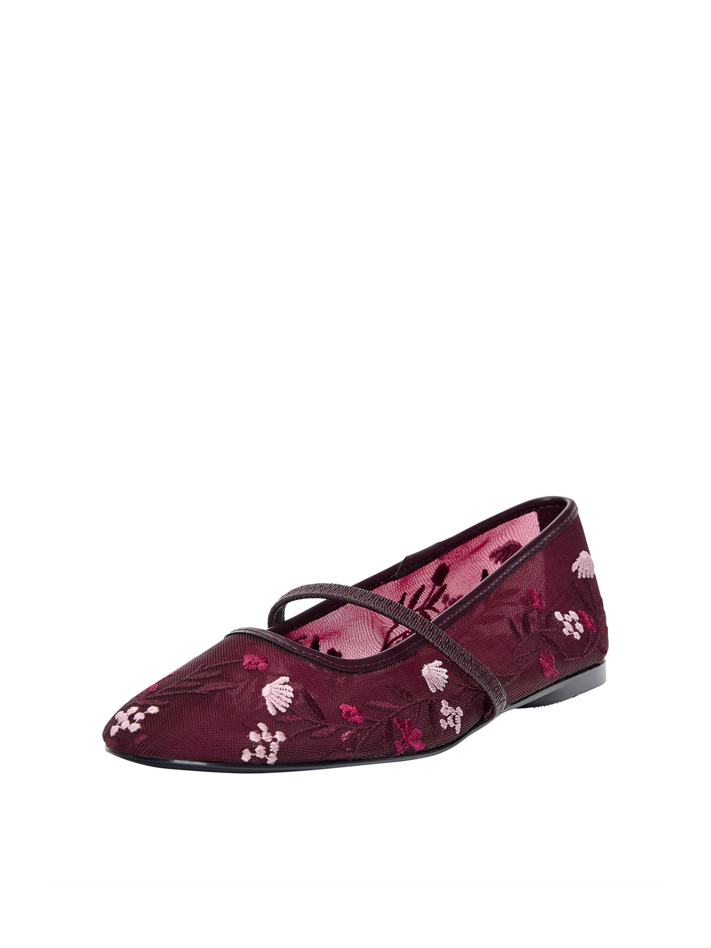 Ballerina con cinturino Pull&Bear di colore rosa / granatina / borgogna, Visualizzazione prodotti