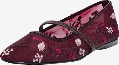 Pull&Bear Nauhaballerina värissä roosa / grenadiini / burgundin punainen, Tuotenäkymä