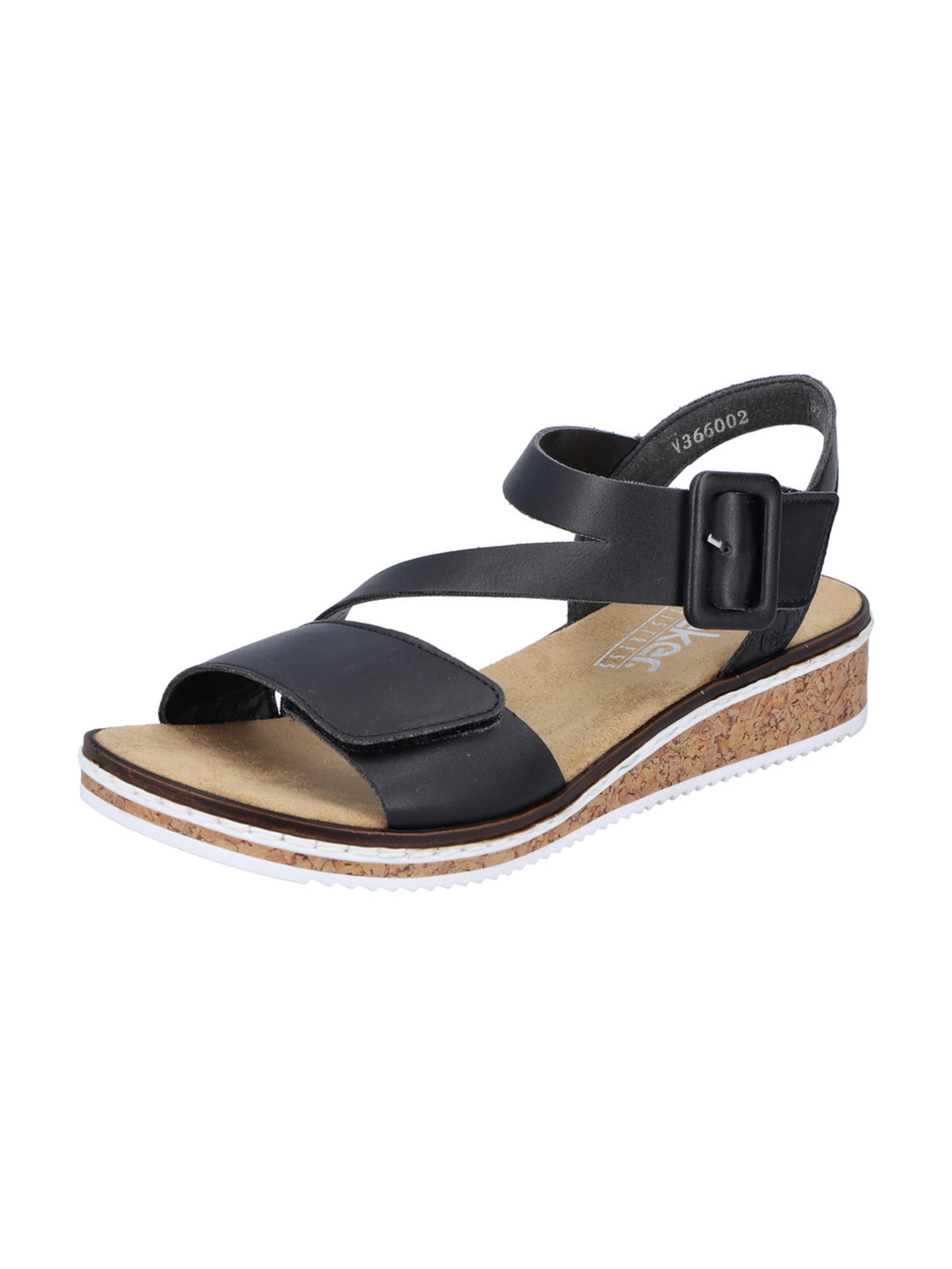 Sandales Rieker en noir : devant