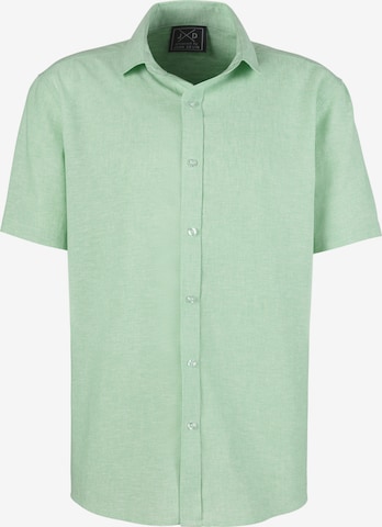 JOHN DEVIN Button Up Shirt in Green: front