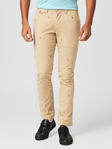 Polo Ralph Lauren - Pantalón chino 'BEDFORD' en marrón: frente