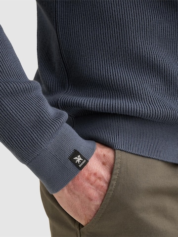 Pullover 'Pullover with half-zip and allover rib texture' di VANGUARD in blu