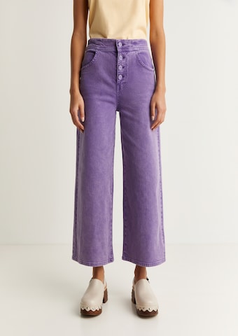 Scalpers Szeroka nogawka Jeansy w kolorze fioletowy: przód