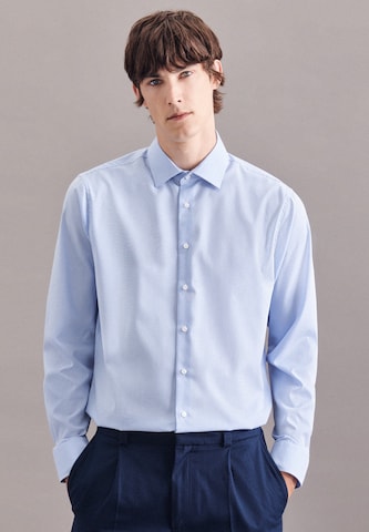 SEIDENSTICKER Slim fit Button Up Shirt in Blue: front