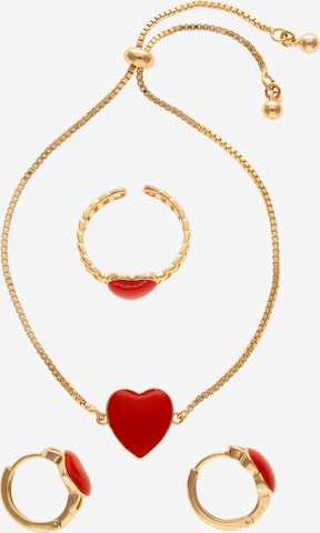MYMO - Conjunto de joyería en rojo: frente