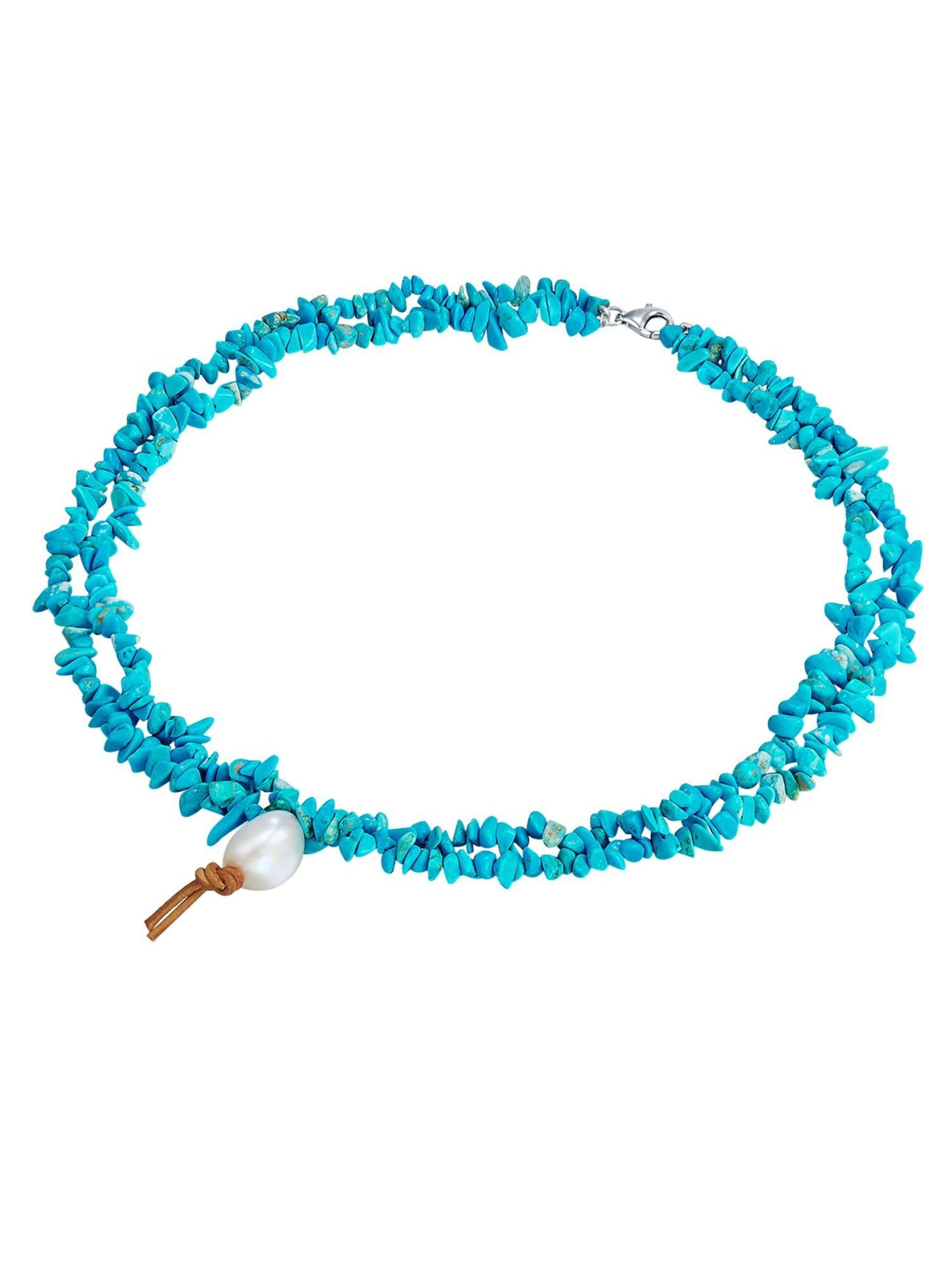 Collana di Valero Pearls in blu: frontale
