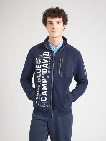 CAMP DAVID Sweatvest in Blauw: voorkant