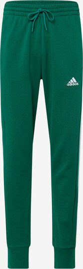 ADIDAS SPORTSWEAR Workout Pants 'Essentials' in Dark green / White, Item view