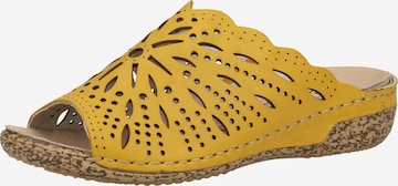 Rieker Mules in Yellow: front